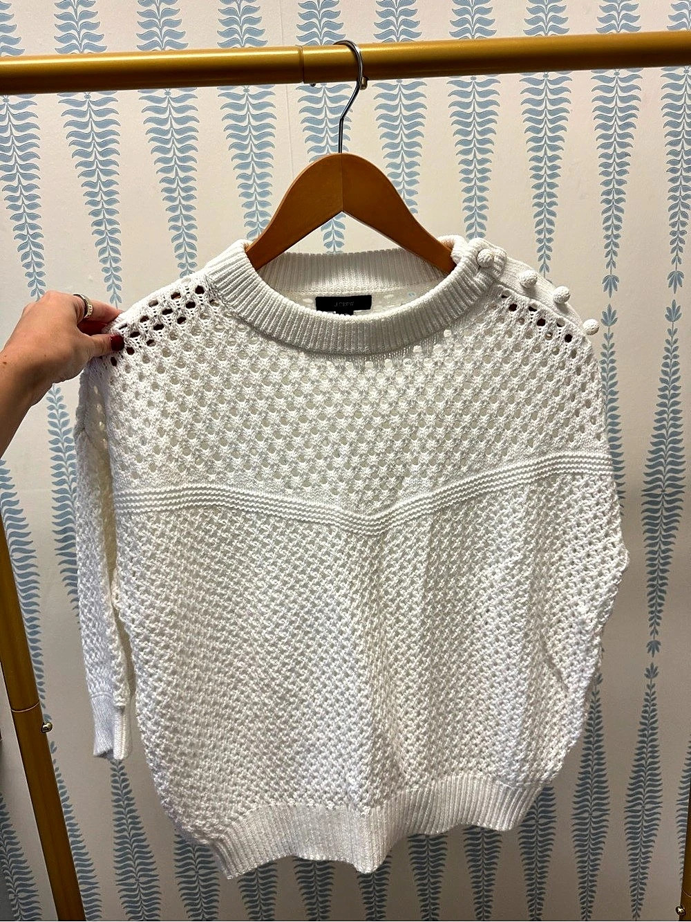 J.Crew Textured Knit Sweater in White Size XS Like New